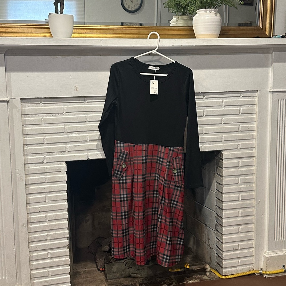 Plaid Long Sleeve Dress